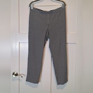 J. Jill Houndstooth Ankle Pull On Pants Checkered Black & White Stretch Sz 12P